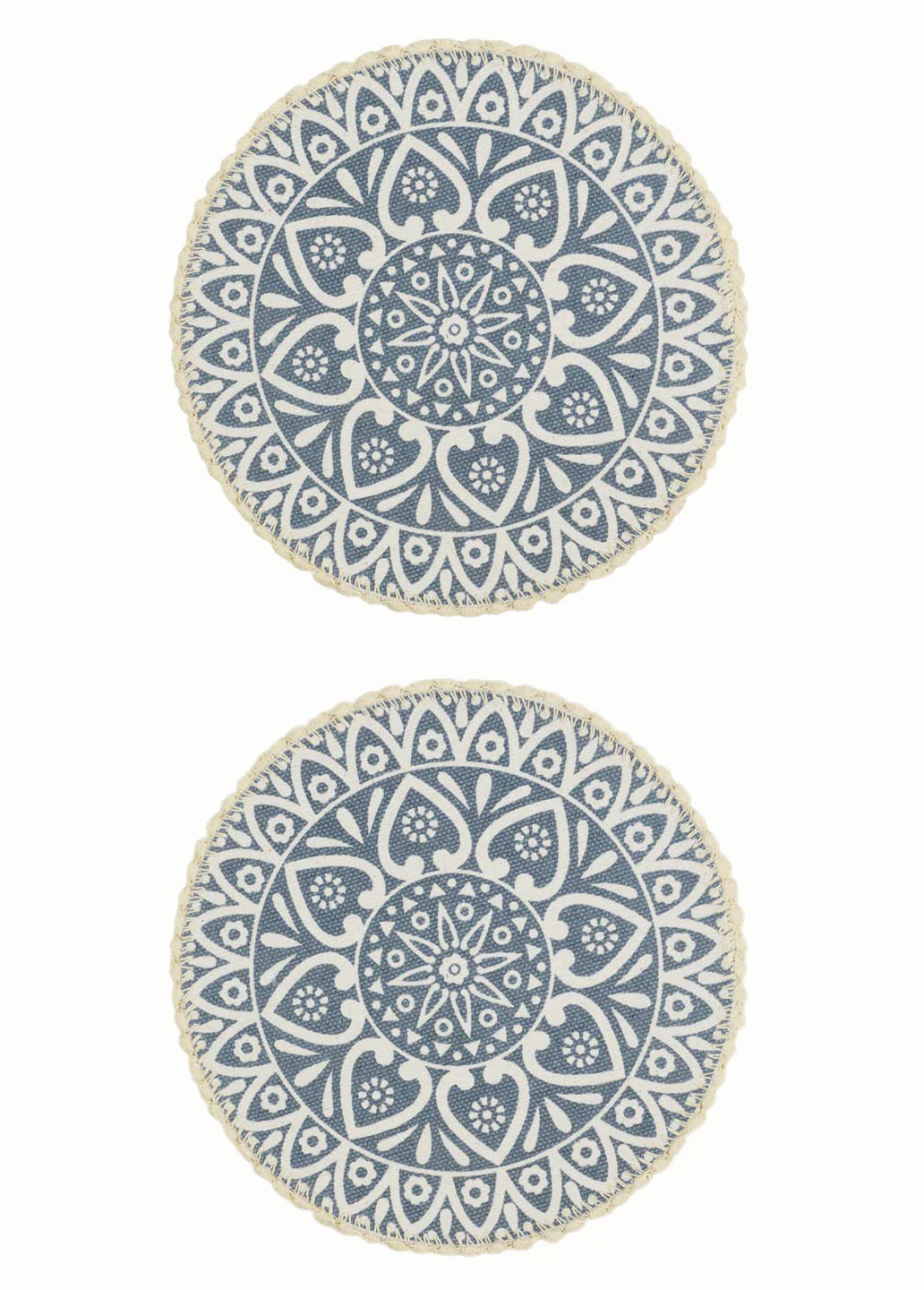 Crochet Round Table Mat with Fringe Edges | Handmade Anti-Skid Decorative Piece - Image 14