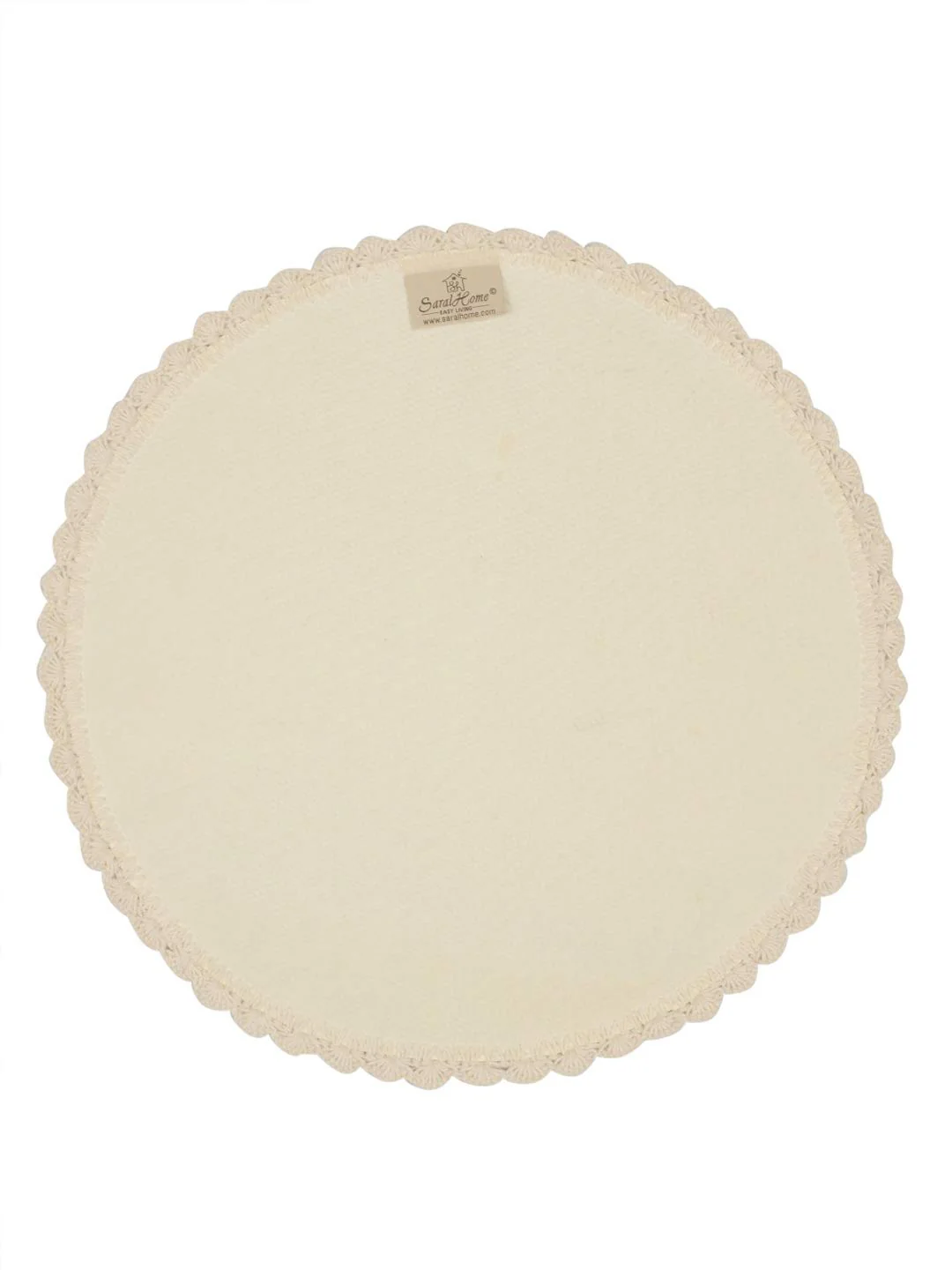 Crochet Round Table Mat with Fringe Edges | Handmade Anti-Skid Decorative Piece - Image 6