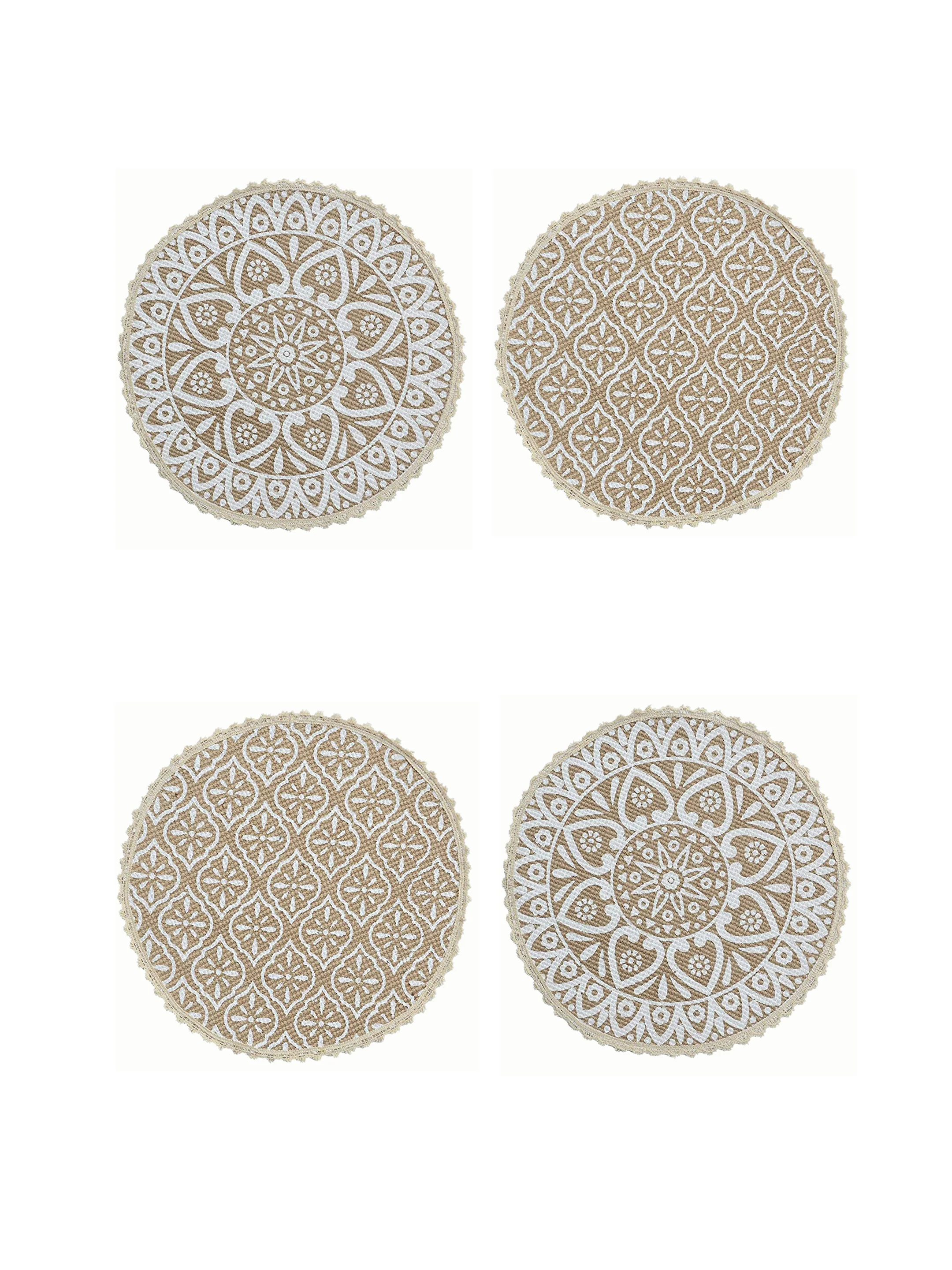 Jute & Cotton Table Mat with Artistic Print | Handcrafted Dining Table Décor - Image 5
