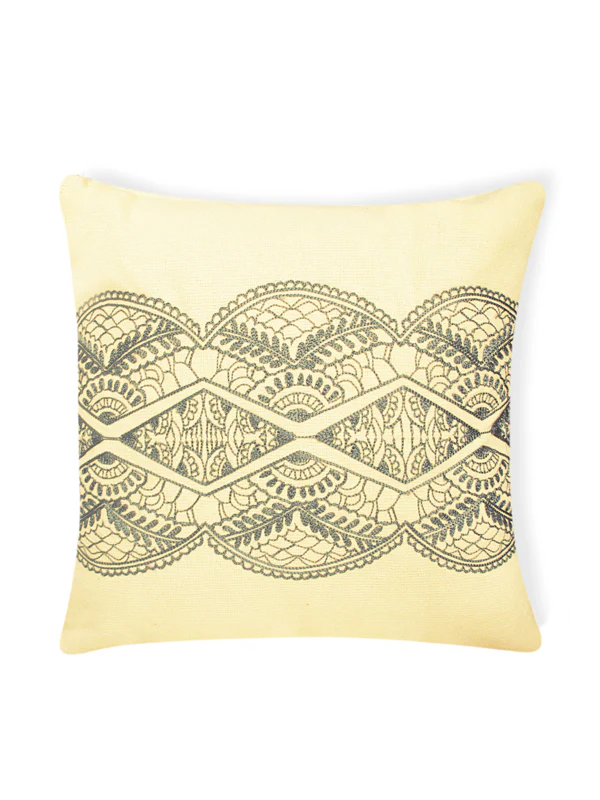 Ethnic Embroidered Sofa Cushion Cover | Handcrafted Traditional Accent