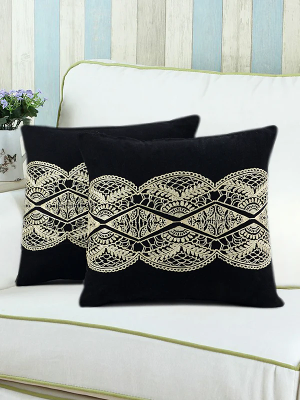 Ethnic Embroidered Sofa Cushion Cover | Handcrafted Traditional Accent - Image 6