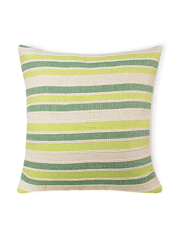 Green Striped Cushion Cover – Set of 2 | Handwoven Cotton Texture - Image 11