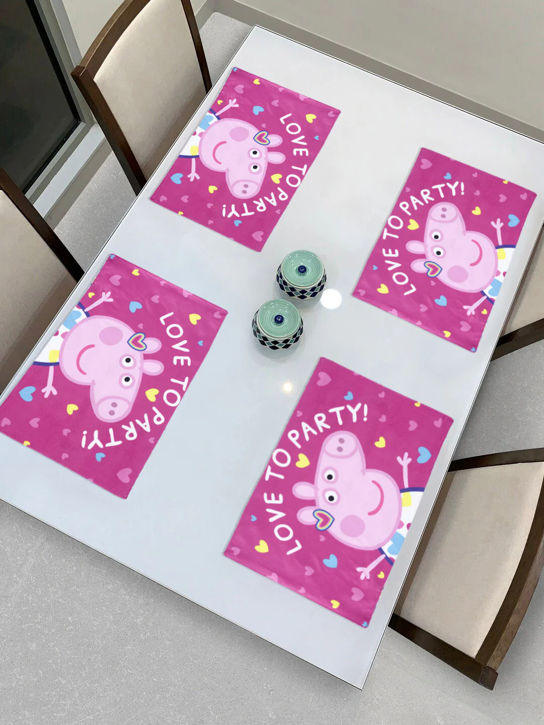 Peppa Pig Velvet Dining Table Placemats - Pink, 30x45 cm - Image 2