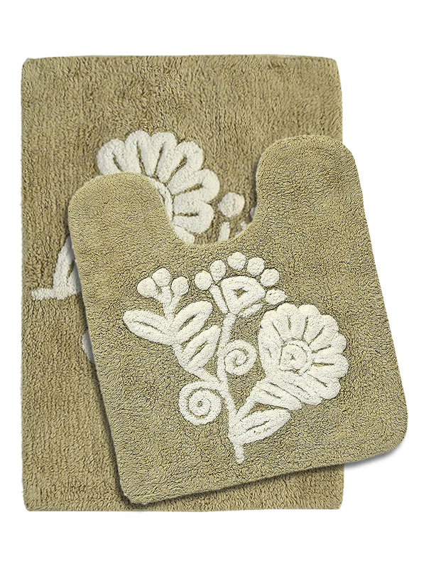 Cotton Soft Anti-Slip Bath Set – Pack of 2 45x60 cm & 45x50 cm | Includes Contour Mat - Image 8