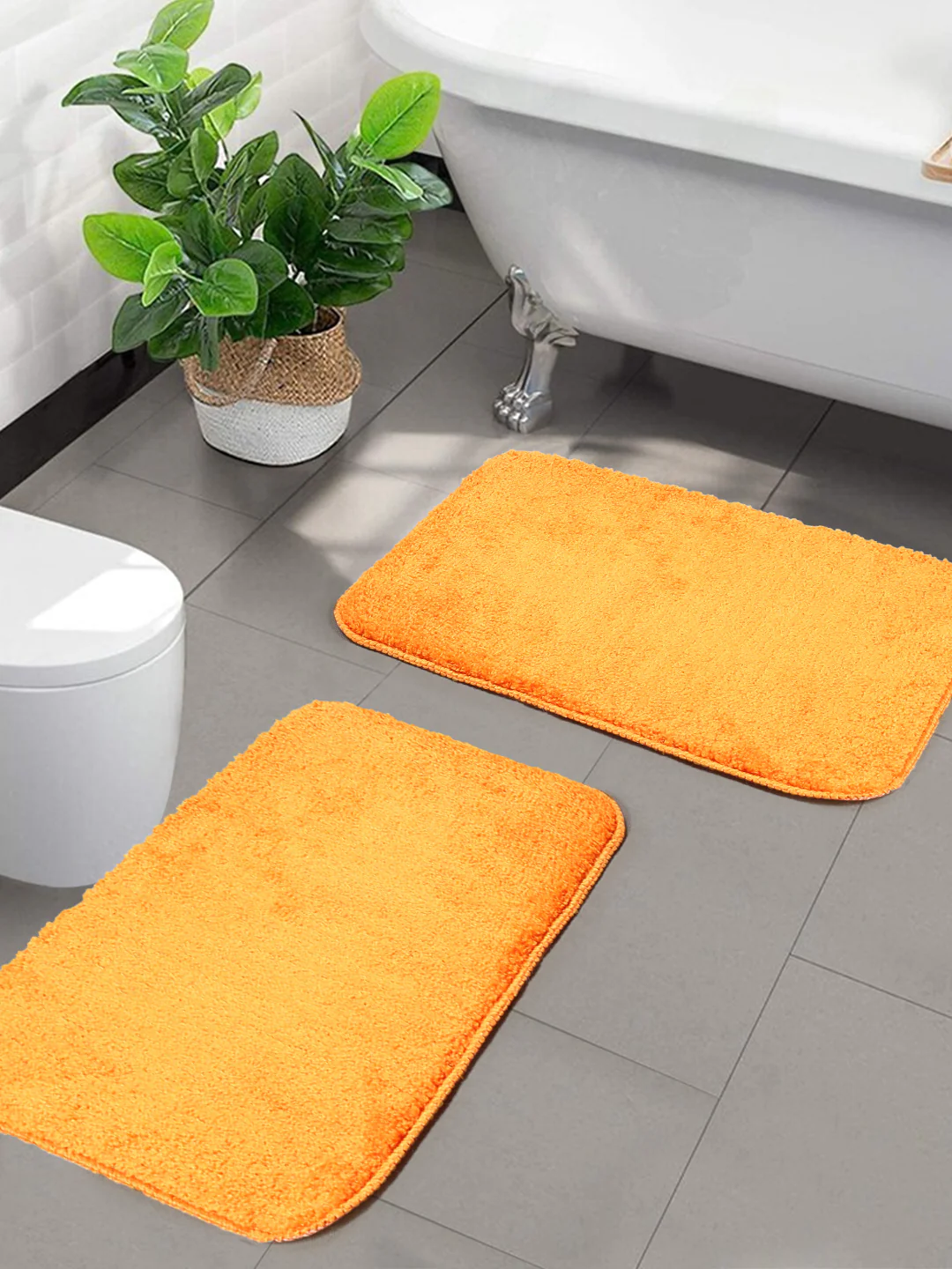 Soft Microfiber Anti-Skid Bath Mat Combo - Image 34