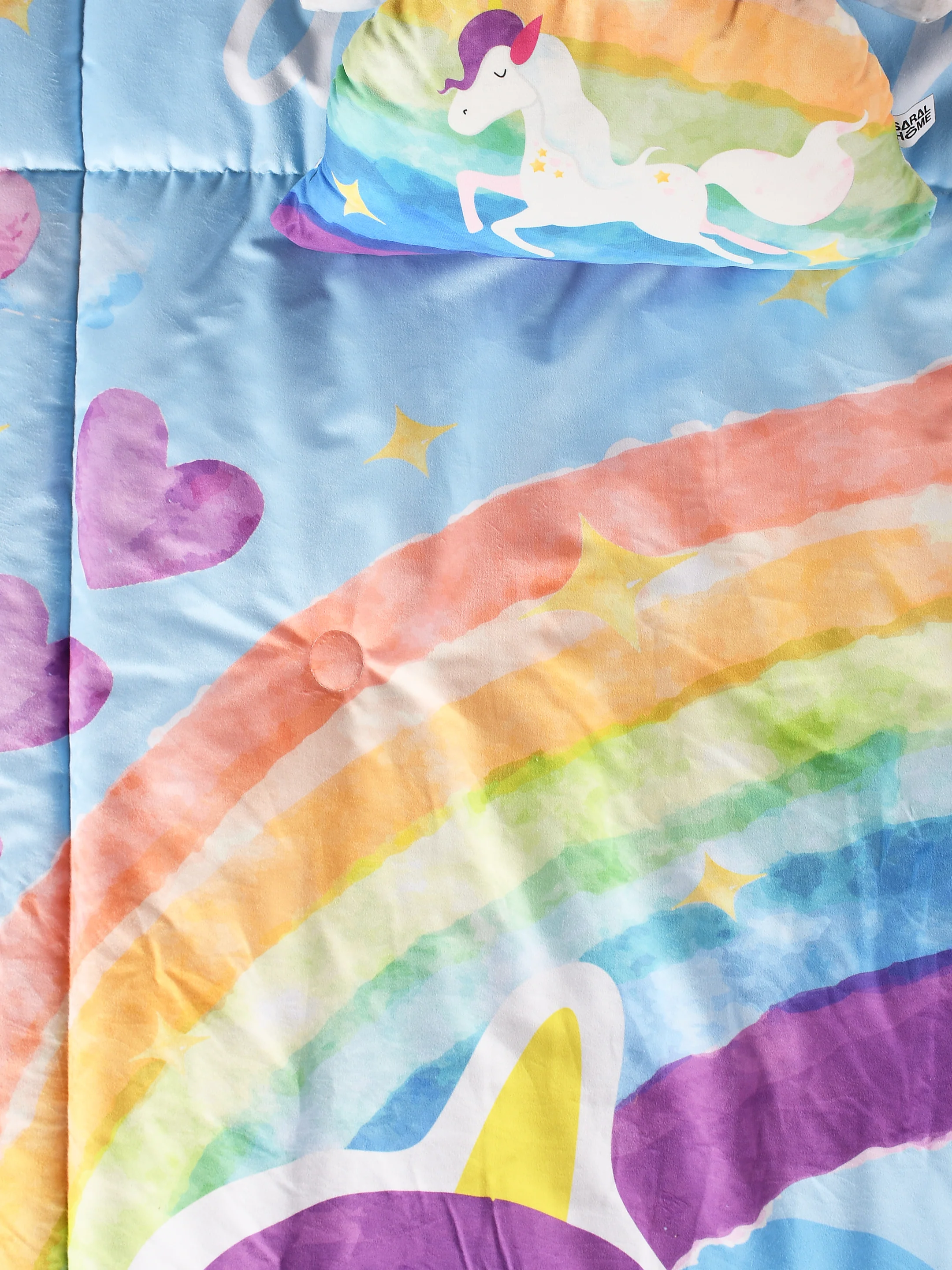 Unicorn Velvet Quilt with 2 Cushions | Cozy Comfort for Kids Bedroom - Image 4