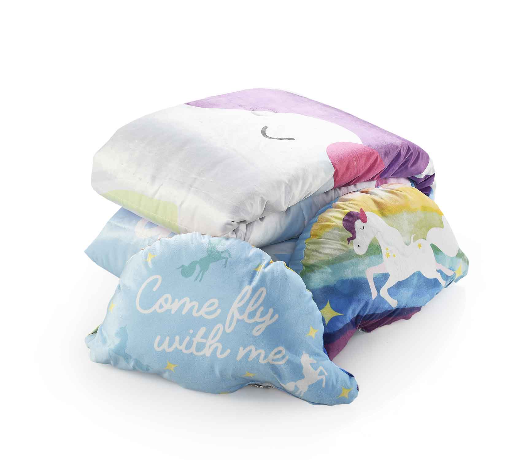 Unicorn Velvet Quilt with 2 Cushions | Cozy Comfort for Kids Bedroom - Image 5