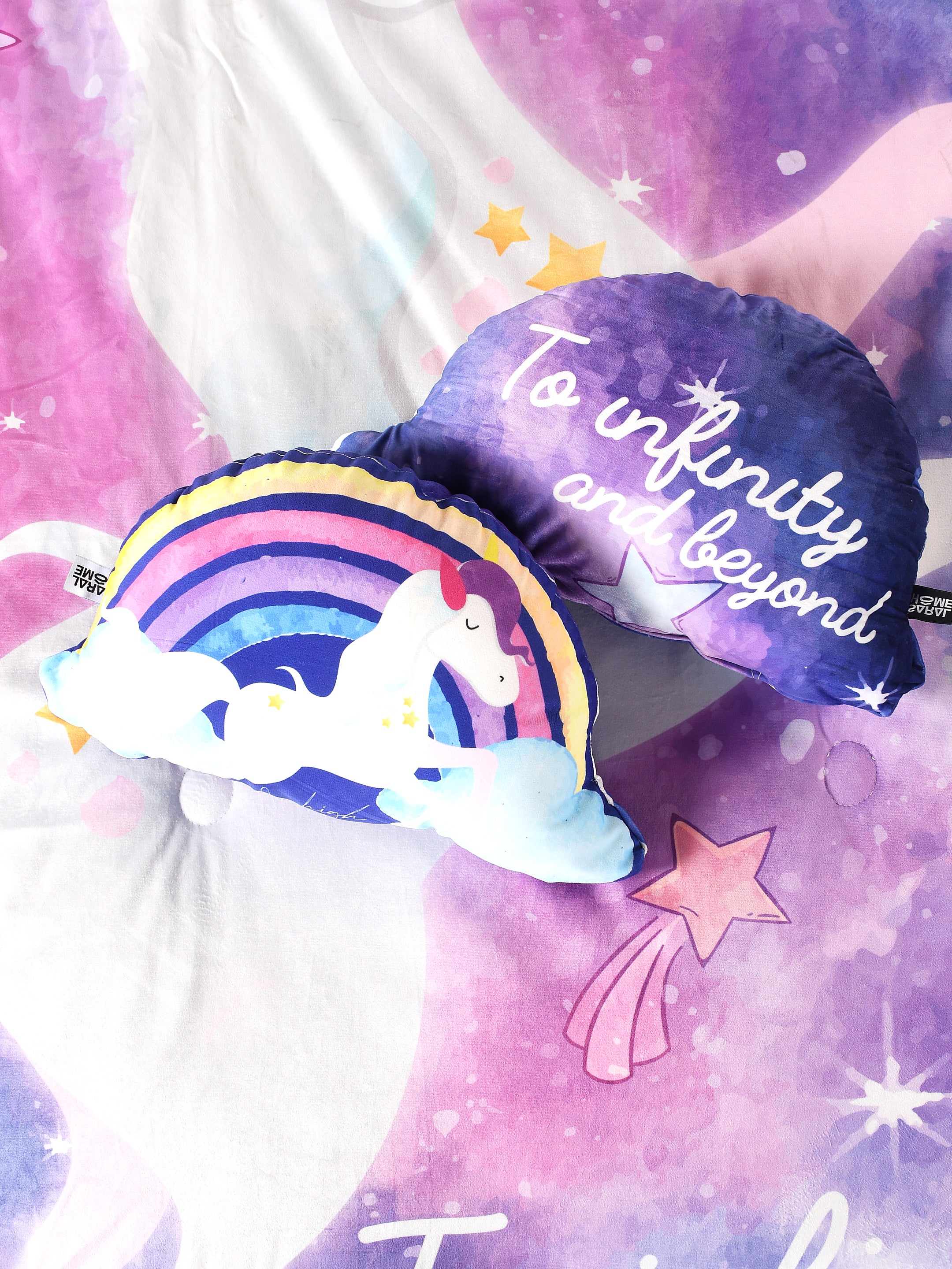 Unicorn Velvet Quilt with 2 Cushions | Turquoise | Soft & Premium Finish - Image 4