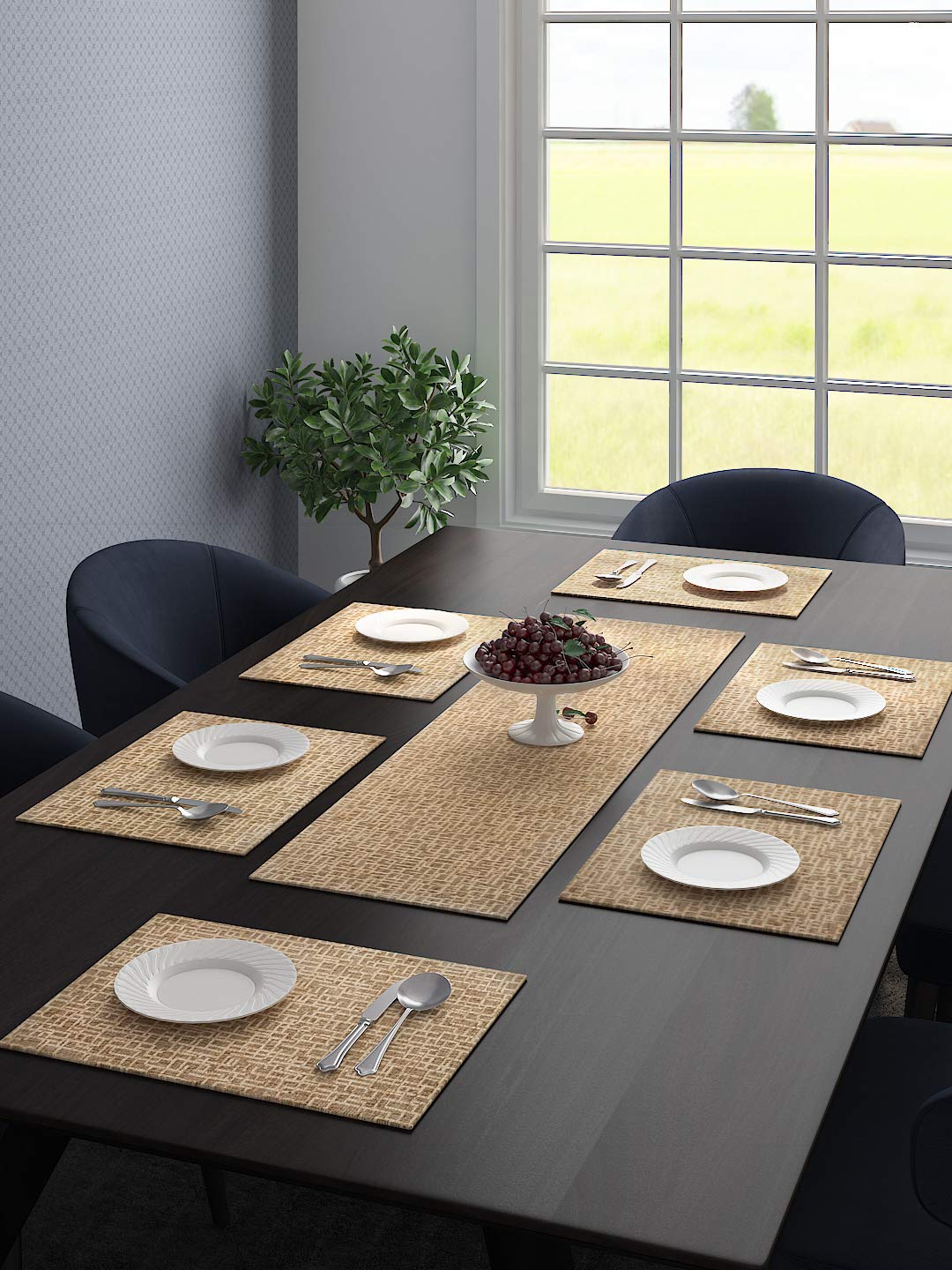 Unique Quality Viscose Dining Placemats – Set of 6 (Blue, 34x45 cm) | Elegant Shine & Easy Clean - Image 11