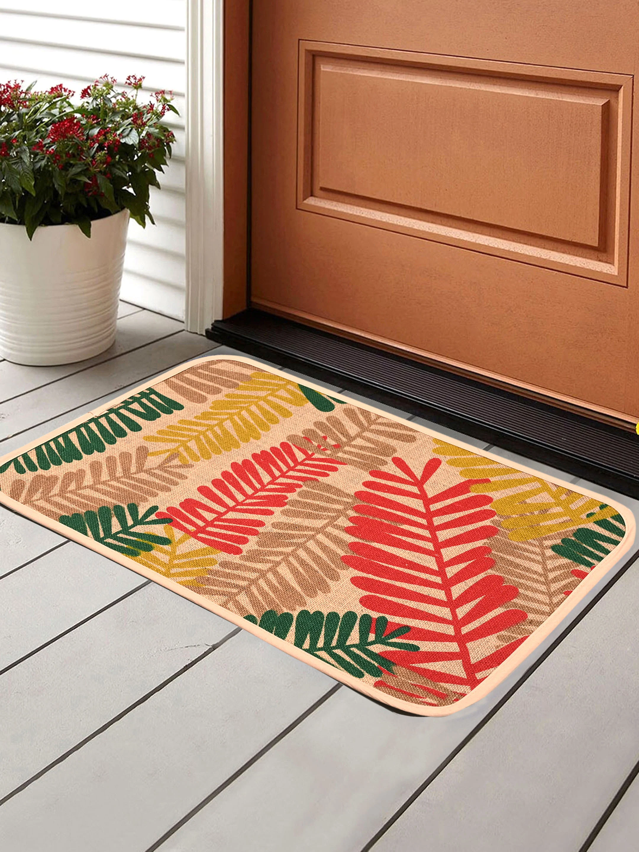 Leaf Jute Door Mat Set – 3-Piece Anti-Slip Combo - Image 11