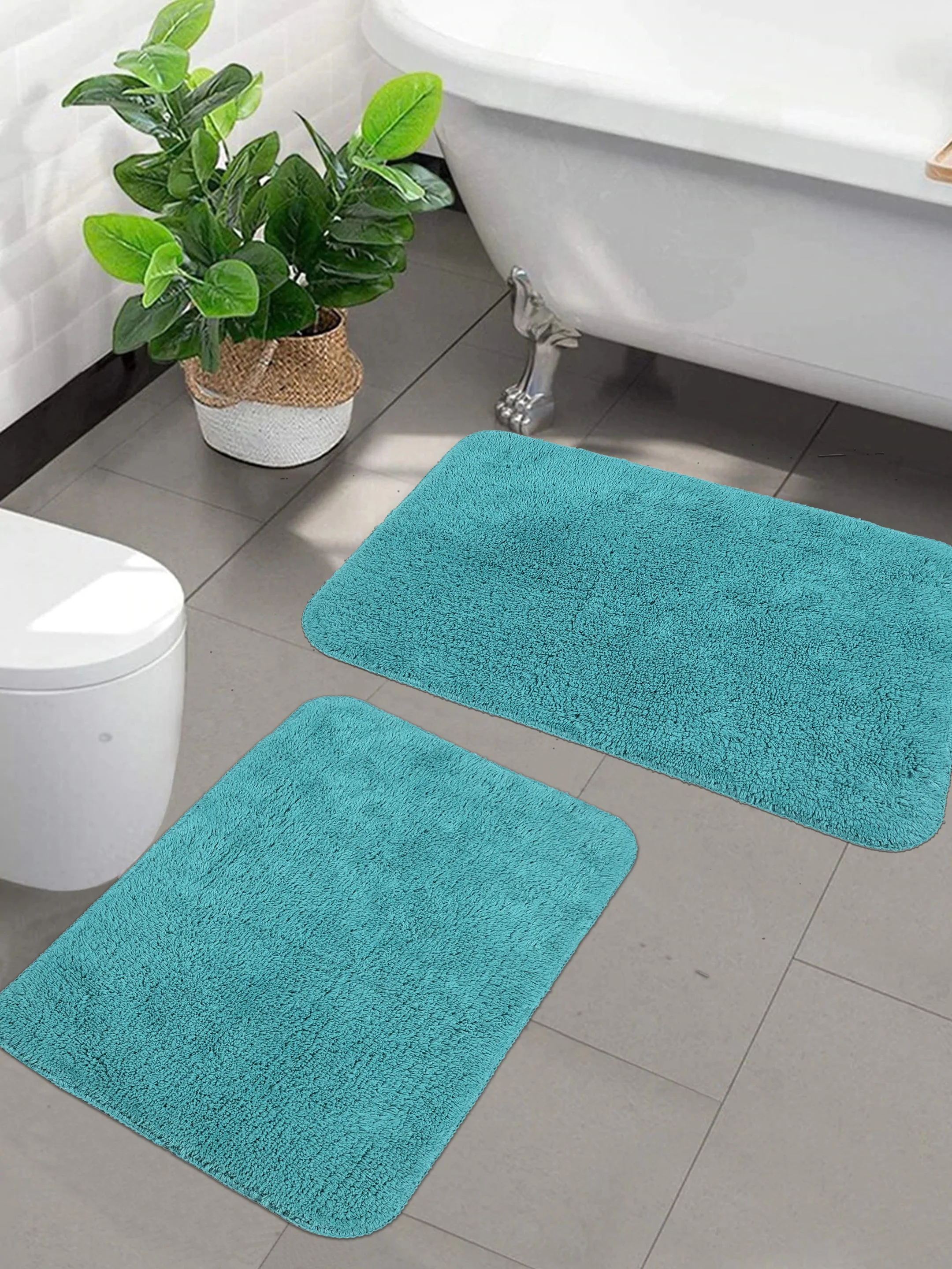 Cotton Bathmat Set of 2 | Soft & Anti-Skid | 40x60 cm - Image 13