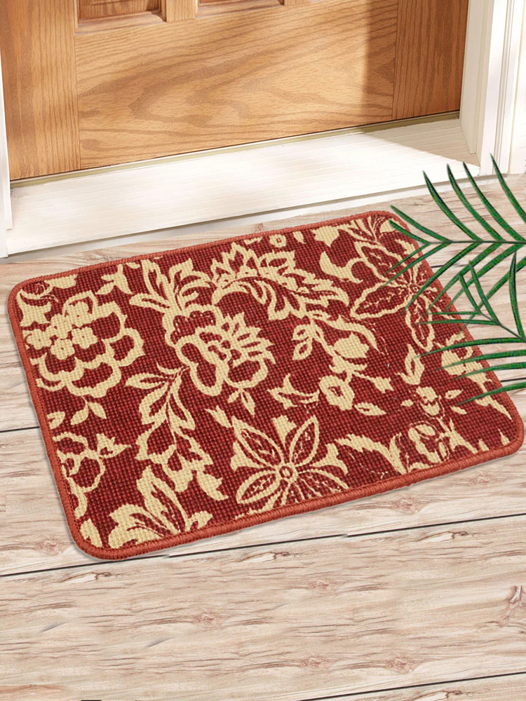 Floral Jute Door Mat – Natural Texture & Anti-Skid Backing - Image 6
