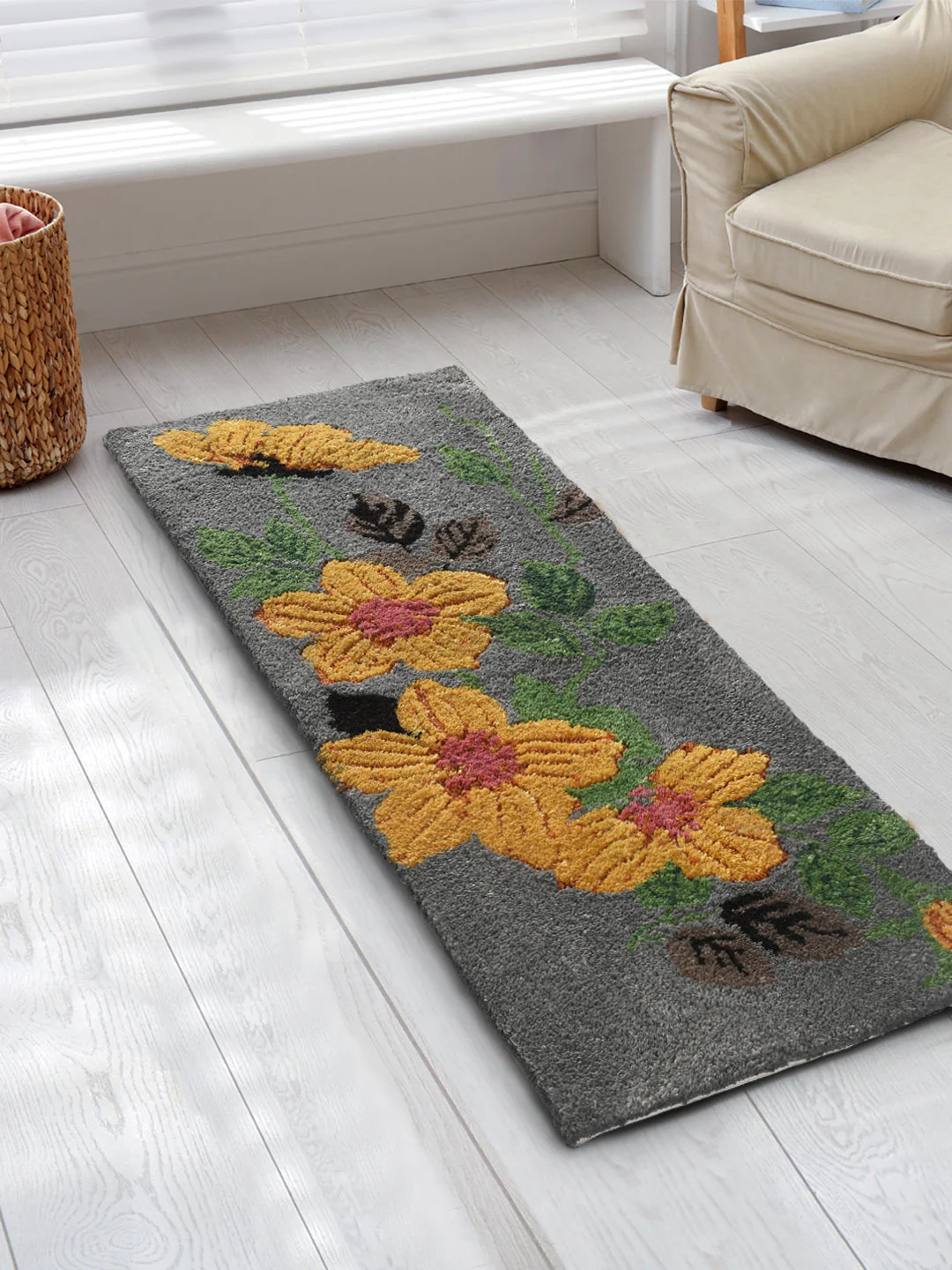 Hand Tufted Cotton Runner | Strong Antiskid Backing (45x120 cm)