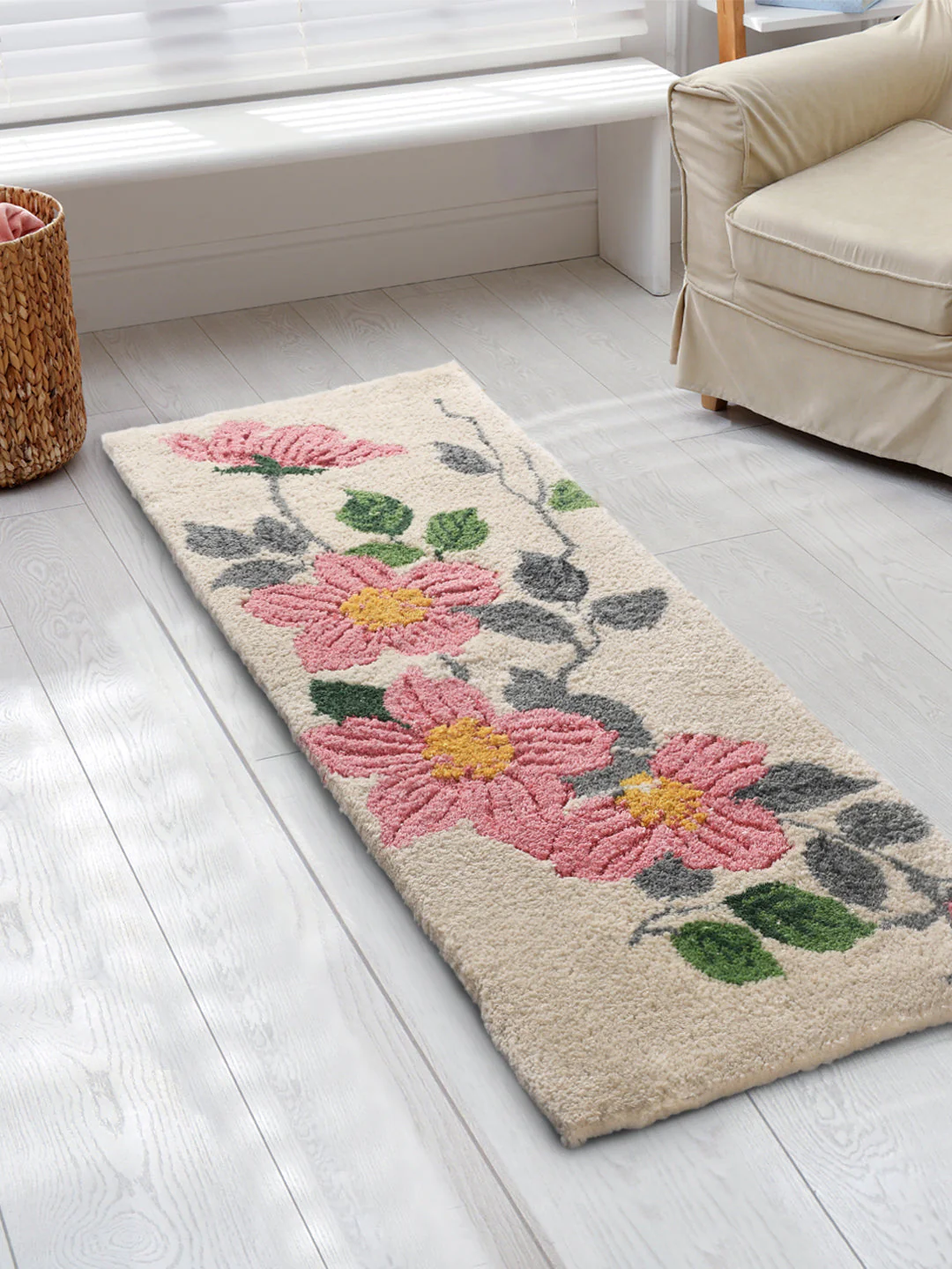 Hand Tufted Cotton Runner | Strong Antiskid Backing (45x120 cm) - Image 8