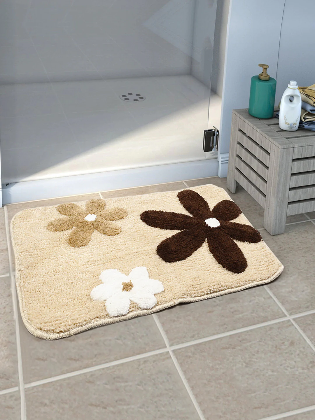 Sakura Floral Cotton Bathmat – Elegant Floral Weave & Anti-Slip Base - Image 6