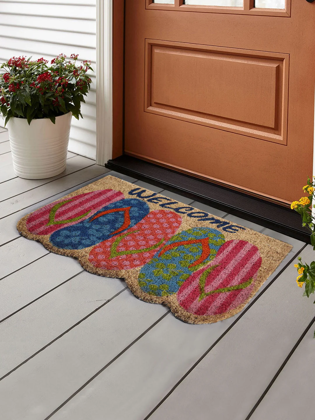 Coir Door Mat with Chappal Design – Quirky Design & Tough Cleaning Fiber - Image 5