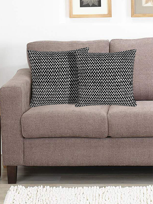 Mono Ripple Cotton Cushion Cover - (Set of 2) - Image 2