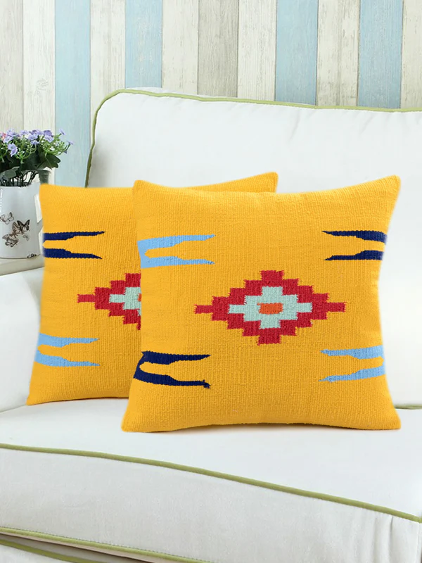 Nomad Cotton Cushion Cover - Golden Dune (Set of 2) - Image 2