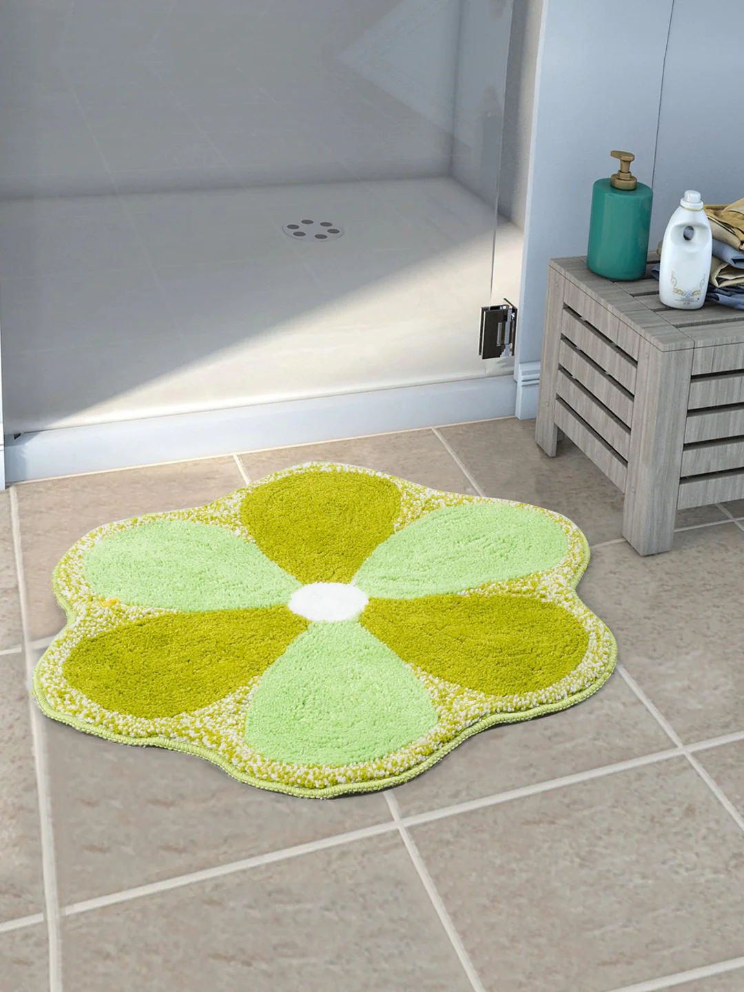 Gull Flower Micro Shape Bathmat – 60×60 cm (Bloom) - Image 6