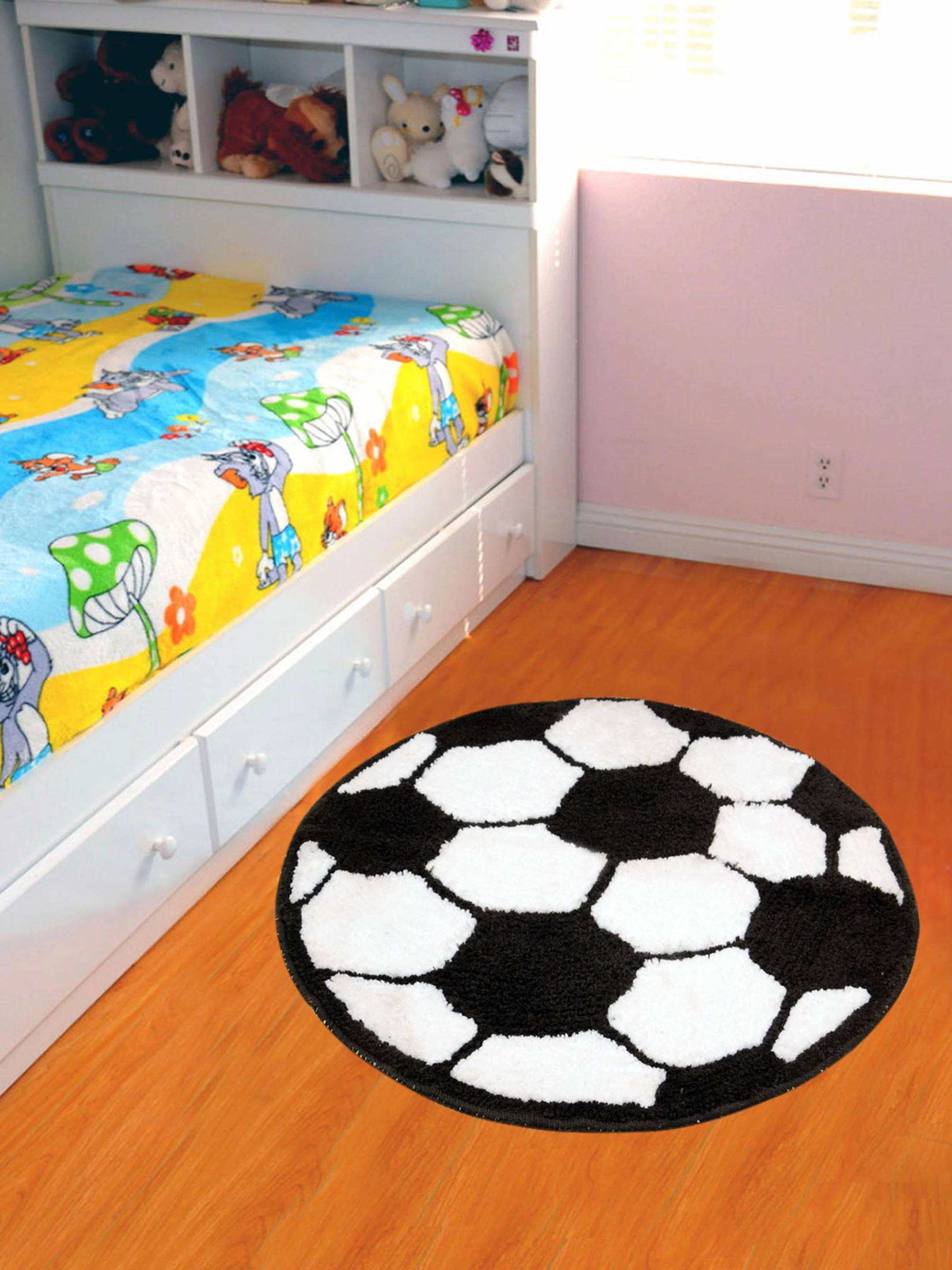 Football Shape Micro Bathmat – Fun Design for Kid's Bathroom