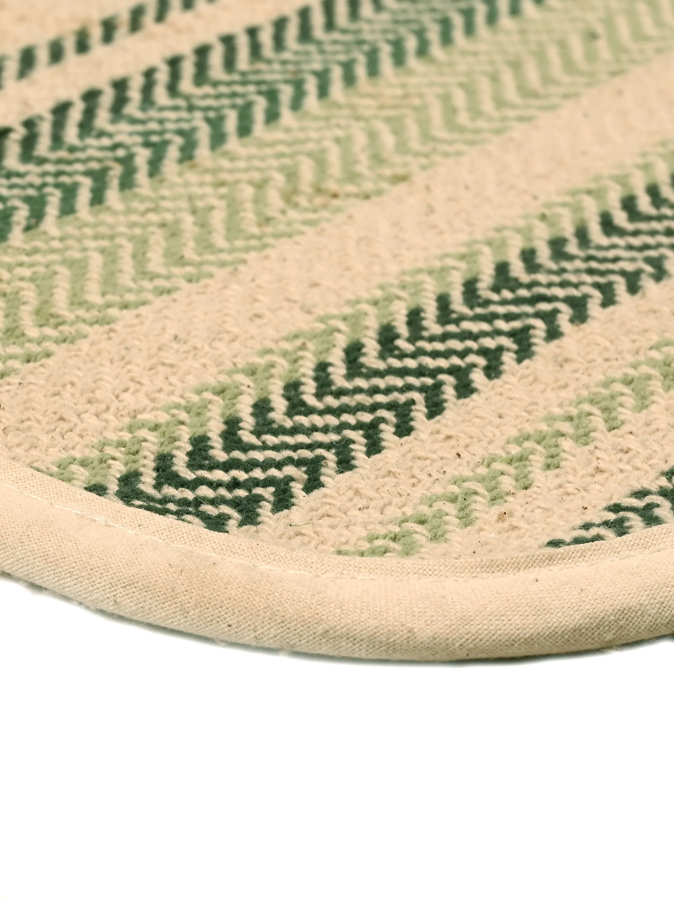 Stripe Cotton Anti-Slip Yoga Mat | Polyester Backing - Image 4
