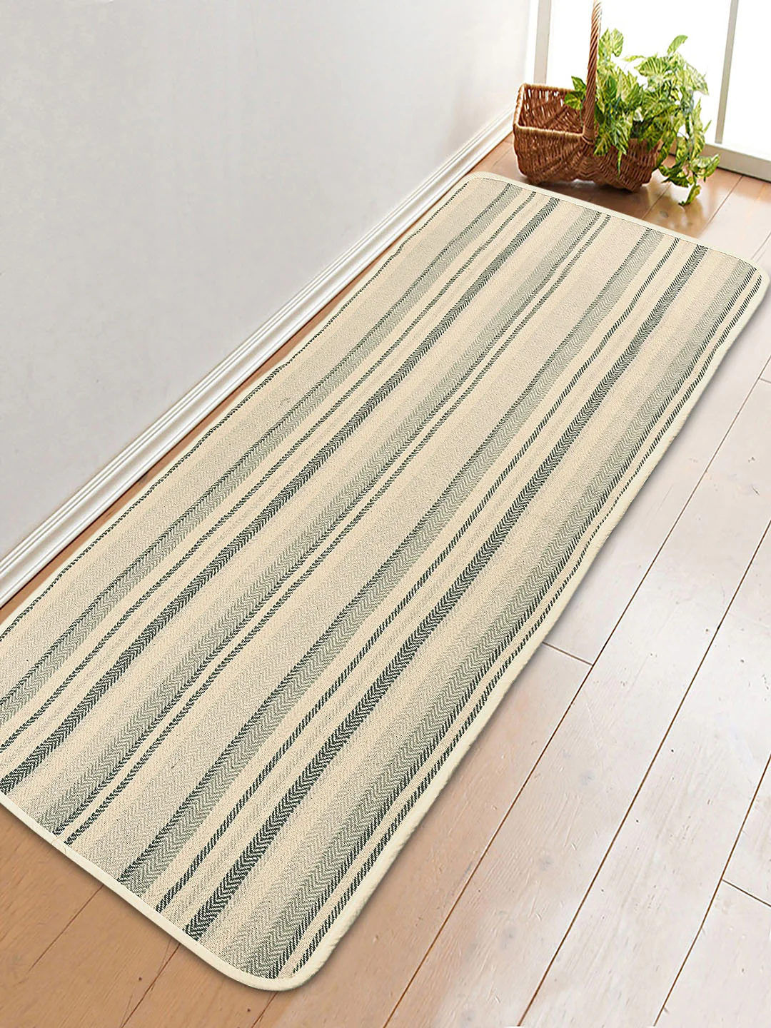 Stripe Cotton Anti-Slip Yoga Mat | Polyester Backing - Image 8