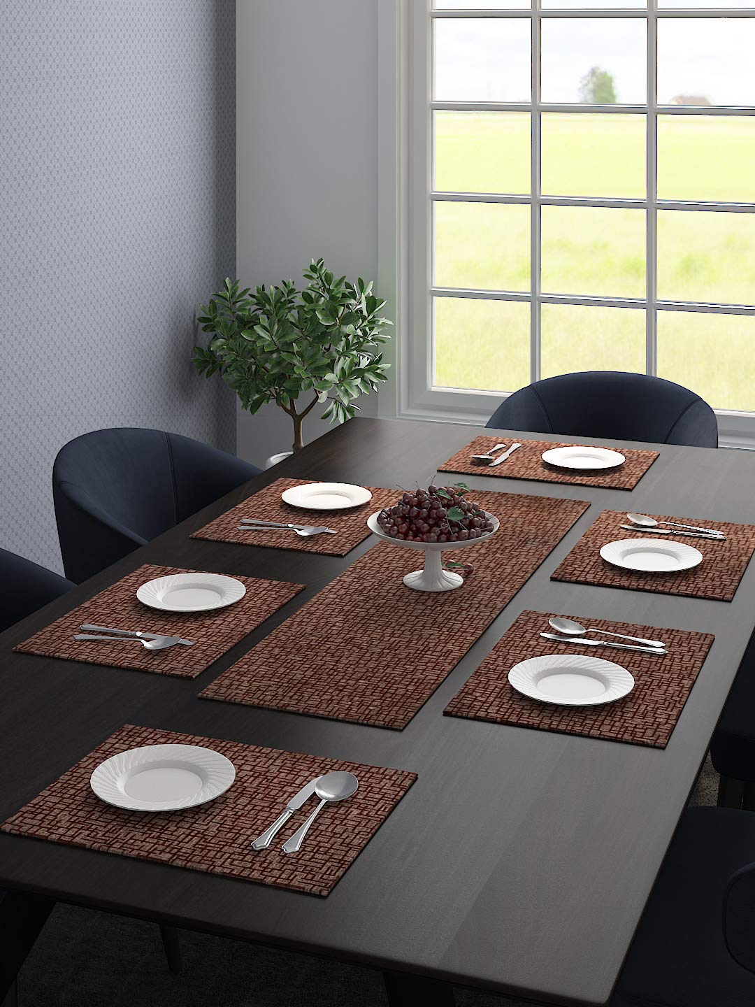 Unique Quality Viscose Dining Placemats – Set of 6 (Blue, 34x45 cm) | Elegant Shine & Easy Clean - Image 15