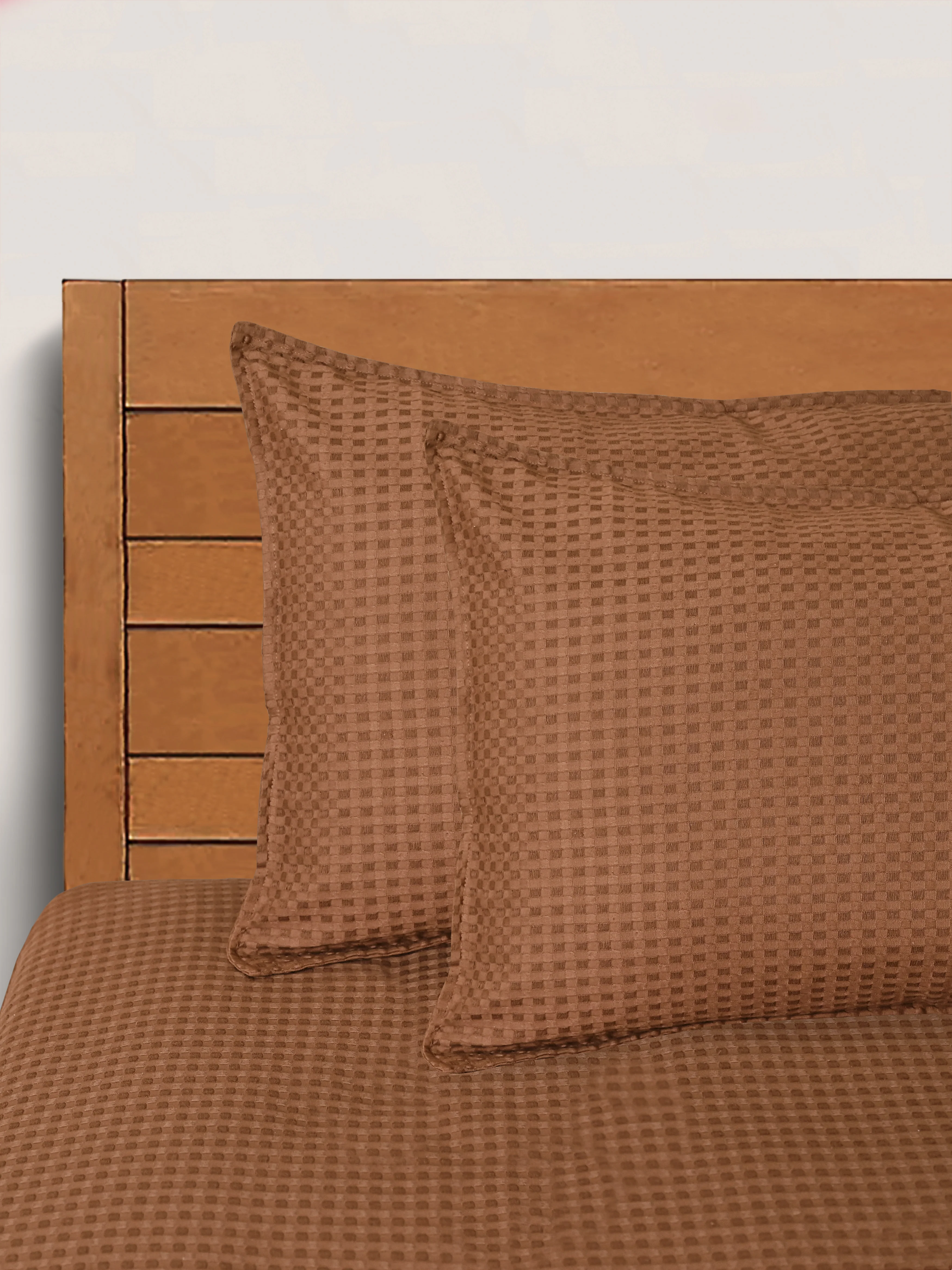 Waffle Cotton King Bed Cover Set with 2 Pillow Covers – Textured Weave Finish - Image 23