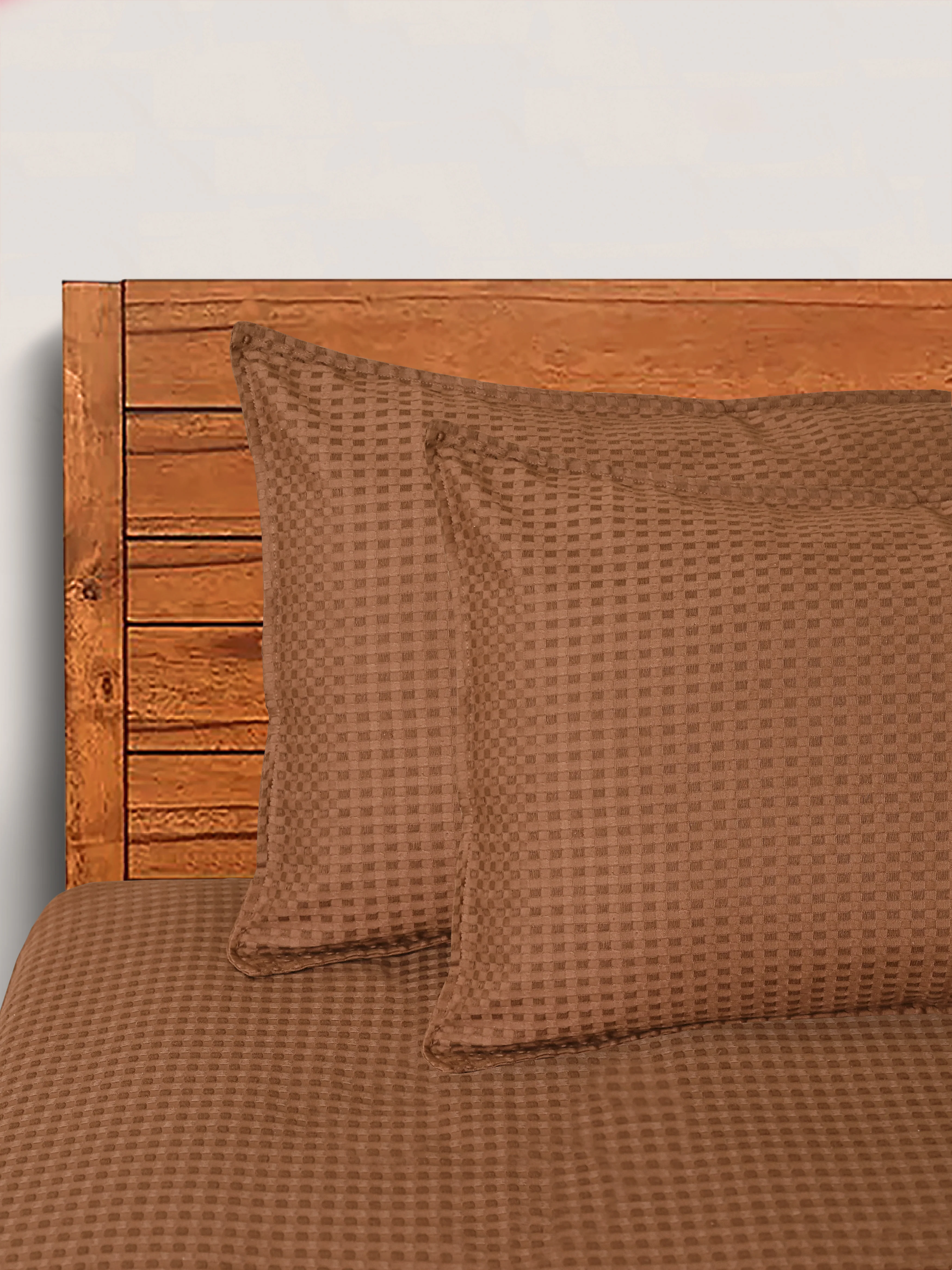 Waffle Weave Cotton Bed Cover with Pillow Covers - Image 8