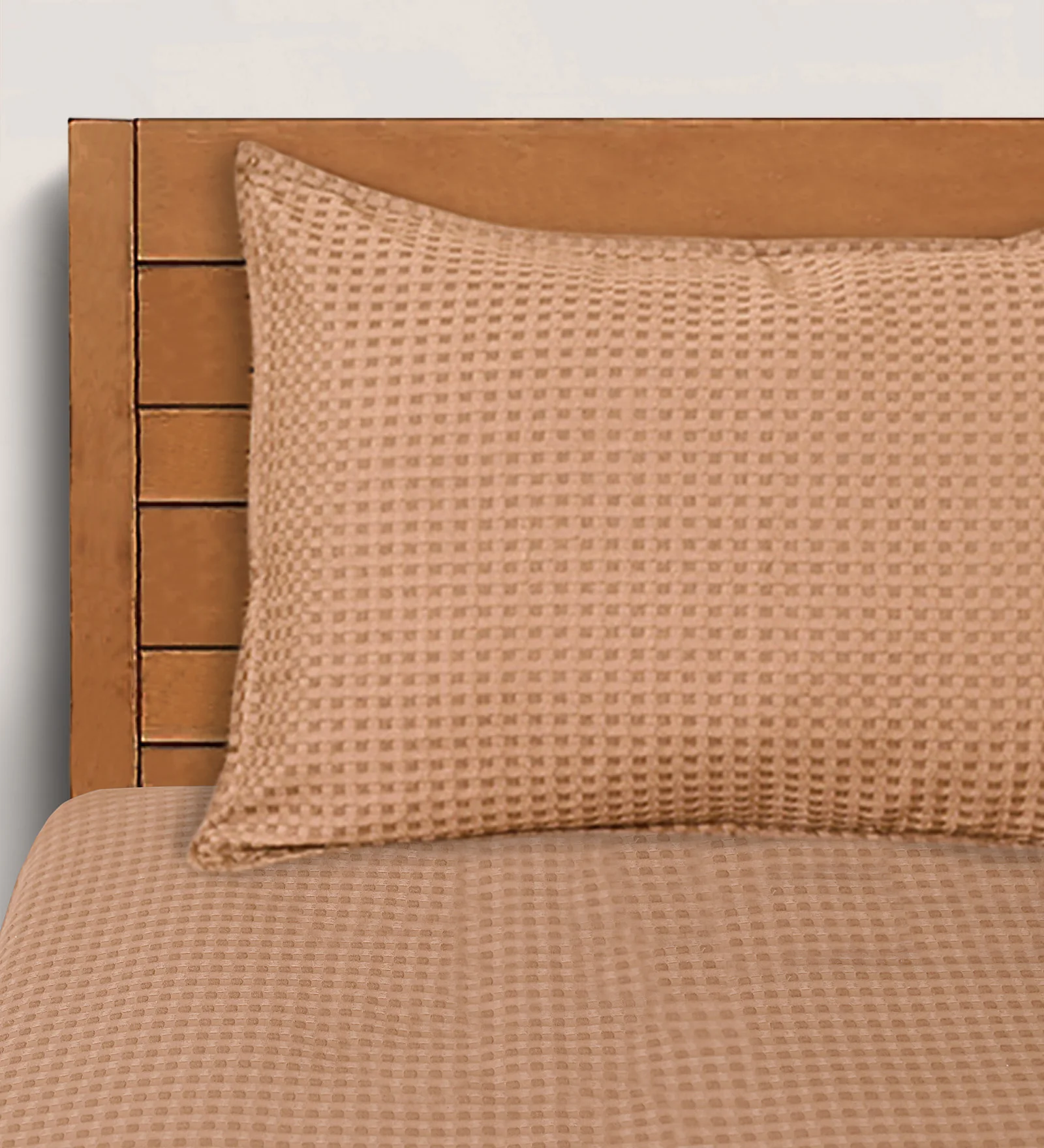 Waffle Weave Cotton Bed Cover with Pillow Covers - Image 9