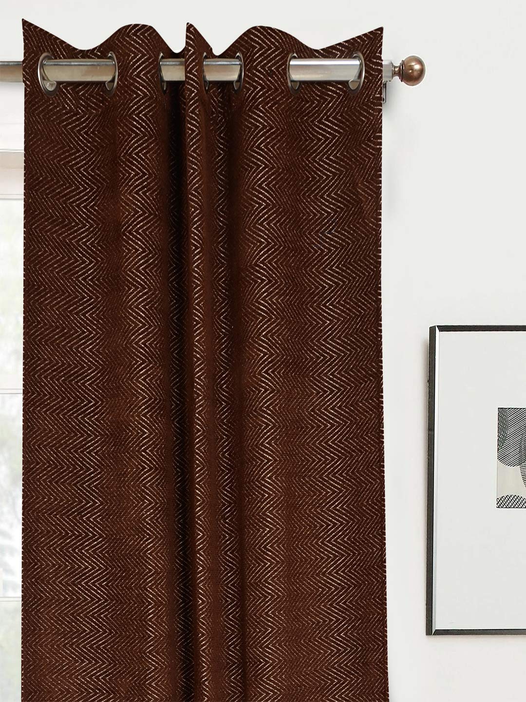 Zig Zag Damask Chenille Jacquard Curtains | Textured Luxury for Living Room