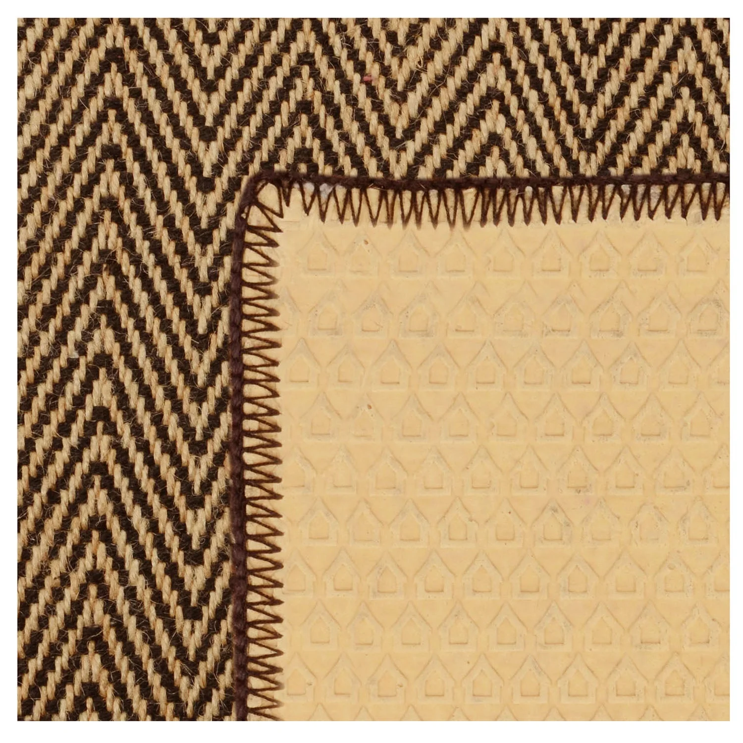 Zig Zag Jute Cotton Woven Carpet | Handwoven Pattern with Anti-Skid Base - Image 4